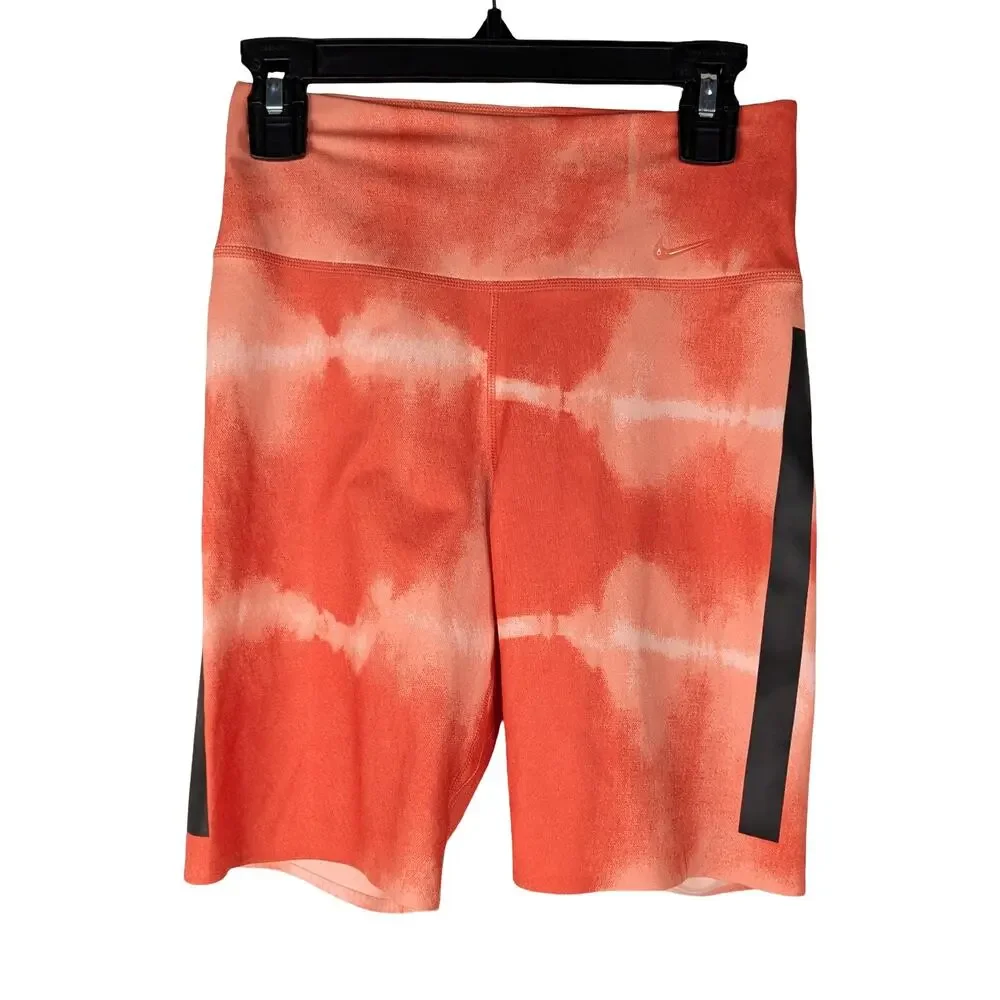 NWT Nike Dri-FIT Orange Tie Dye Mid Rise Training Athletic Running Shorts XS